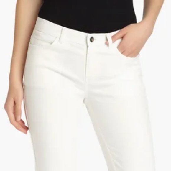 NWT$298 Lafayette 148 New York YARN-DYED DENIM WOOSTER JEAN in White 0 XS - Picture 2 of 15